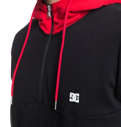 half red half black hoodie