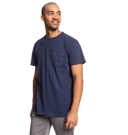 Dyed T Shirt Met Borstzak Voor Heren Blue Dc Shoes dc shoes kopen in de aanbieding
