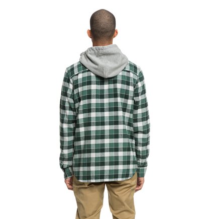 green hooded flannel