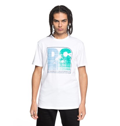 Sunset Palms T Shirt Voor Heren White Dc Shoes dc shoes kopen in de aanbieding
