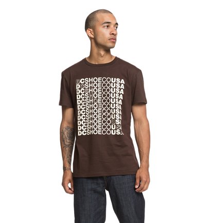 Work Hard T Shirt Voor Heren Brown Dc Shoes dc shoes kopen in de aanbieding