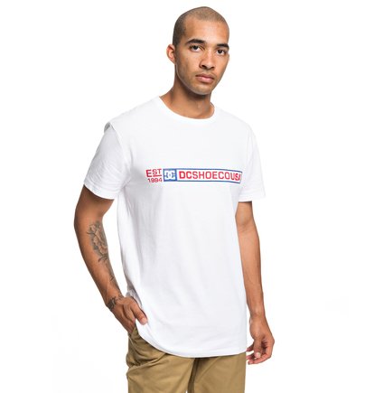 Linefront T Shirt Voor Heren White Dc Shoes dc shoes kopen in de aanbieding