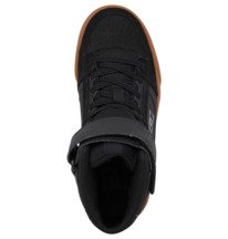 dcshoes, Kids' Pure High Elastic Waist Lace High-Top Shoes, BLACK/GUM (bgm) Pure High-Top EV - High-Top Leather Shoes for Kids ADBS300324