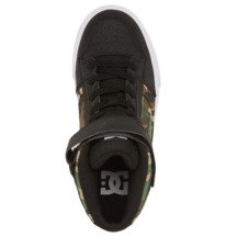 dcshoes, Kids' Pure High Elastic Waist Lace High-Top Shoes, BLACK CAMO (blo) Pure High-Top EV - High-Top Leather Shoes for Kids ADBS300324