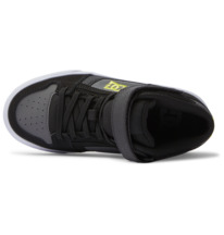 dcshoes, Kids' Pure High Elastic Lace High-Top Shoes, BLACK/SOFT LIME/BLACK (bmb) Pure High-Top EV - High-Top Leather Shoes for Kids ADBS300324