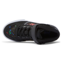 dcshoes, Kids' Pure High Elastic Waist Lace High-Top Shoes, BLACK/SPLATTER (bs5) Pure High-Top EV - High-Top Leather Shoes for Kids ADBS300324