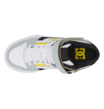 dcshoes, Kids' Pure High Elastic Lace High-Top Shoes, WHITE/GREY/YELLOW (wyy) Pure High-Top EV - High-Top Leather Shoes for Kids ADBS300324
