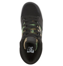 dcshoes, Kids' DC Shoes Cure HI High-Top Elastic Waist Lace Shoes, BLACK/CAMO PRINT (0cp) DC SHOES CURE HI TOP ELASTIC ADBS700093
