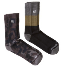 dcshoes, Men's DC Seasonal 2-Pack Crew Socks, BLACK CAMO (xksk) DC Seasonal 2 Pack - Crew Socks for Men ADYAA03141