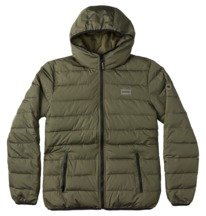 dcshoes, Men's Turner Puffer Insulator Jacket, FATIGUE GREEN (crb0) Turner Puffer - Hooded Insulator Jacket for Men ADYJK03090