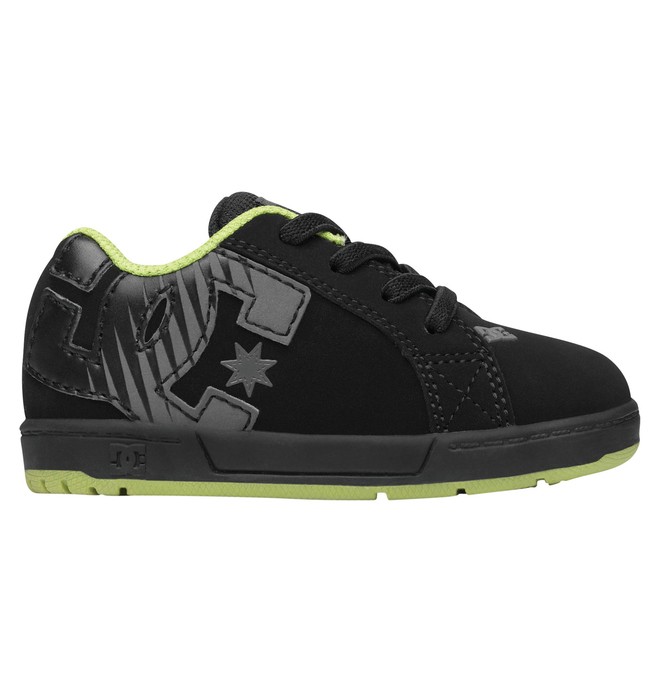 dcshoes, Toddler Court Graffik Elastic Shoes, BLACK/BATTLESHIP/LIME (0bl) 0 Toddler Court Graffik Elastic Shoes 302524 DC Shoes