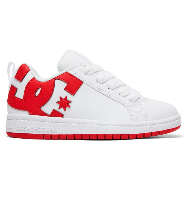 dcshoes, Kid's Court Graffik Shoes, WHITE/RED (wrd) 0 Kid's Court Graffik Shoes ADBS100207 DC Shoes