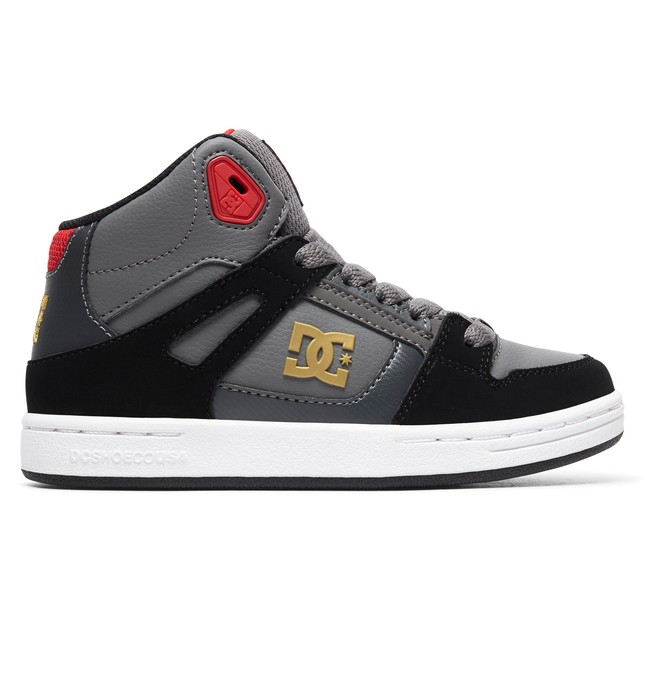 dcshoes, Pure High - Chaussures montantes pour Garçon, GREY/BLACK/RED (xskr) 0 Pure High - Chaussures montantes pour Garçon Gris ADBS100242 DC Shoes