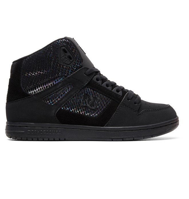 dcshoes, Women's Pure SE High-Top Shoes, BLACK/SILVER/BLACK (0sb) 0 Women's Pure SE High-Top Shoes Grey ADJS100116 DC Shoes