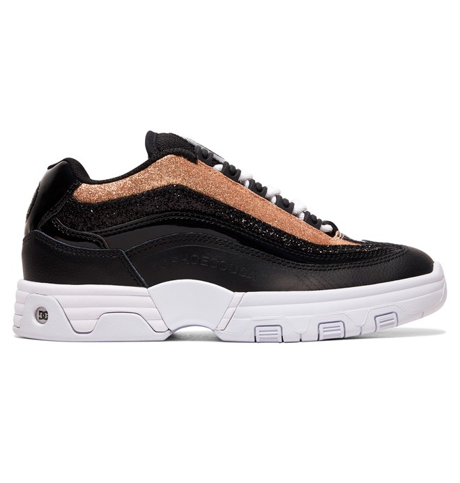 dcshoes, Legacy Lite Leather Shoes for Women, BLACK/GOLD (201) 0 Legacy Lite Leather Shoes for Women Brown ADJS100129 DC Shoes