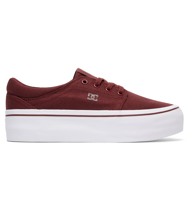 dcshoes, Женские кеды на платформе Trase Platform TX, BURGUNDY (bur) 0 Женские кеды на платформе Trase Platform TX Красный ADJS300184 DC Shoes