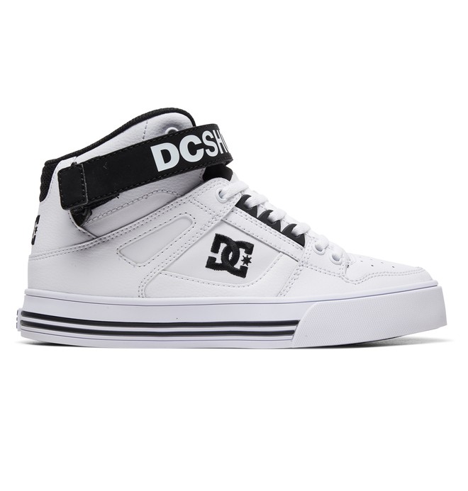 dcshoes, Women's Pure High Top V High Top Leather Shoes, WHITE/BLACK (wbk) 0 Women's Pure High Top V High Top Leather Shoes White ADJS400012 DC Shoes