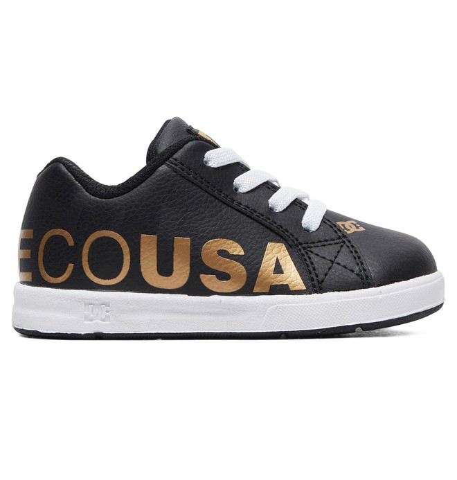 dcshoes, Kid's Court Graffik Elastic SE Shoes, BLACK/GOLD (bg3) 0 Kid's Court Graffik Elastic SE Shoes Black ADTS700036 DC Shoes