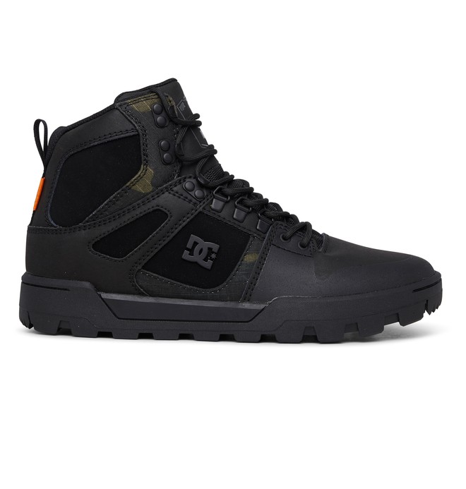 dcshoes, Pure WNT Water Resistant Leather Boots, BLACK CAMOUFLAGE (ca2) 0 Pure WNT Water Resistant Leather Boots Black ADYB100006 DC Shoes