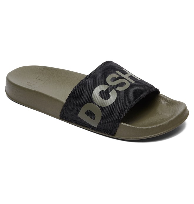 dcshoes, DC Slider Sandals, OLIVE/BLACK (ob2) 0 DC Slider Sandals Green ADYL100043 DC Shoes