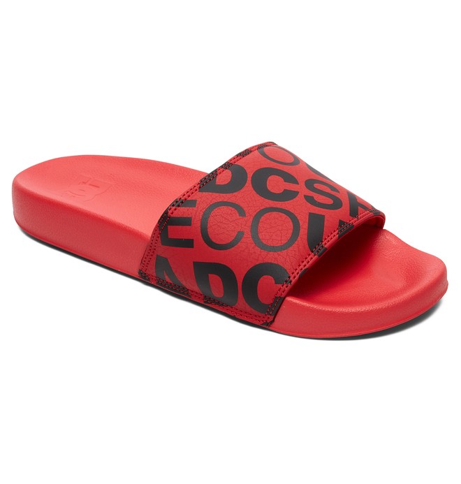 dcshoes, DC SE Leather Slider Sandals, RED/BLACK (rdb) 0 DC SE Leather Slider Sandals Red ADYL100044 DC Shoes