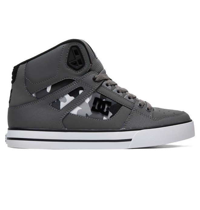 dcshoes, Pure High-Top Shoes, GUN METAL/WHITE (gwa) 0 Pure High-Top Shoes Grey ADYS400050 DC Shoes