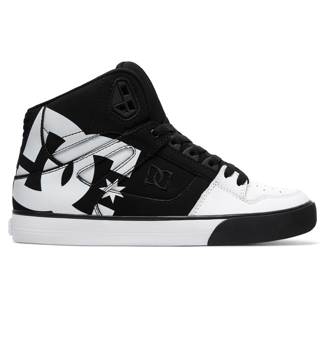 dcshoes, Pure - High-Top Shoes, BLACK/BLACK/WHITE (xkkw) 0 Pure - High-Top Shoes Black ADYS400050 DC Shoes
