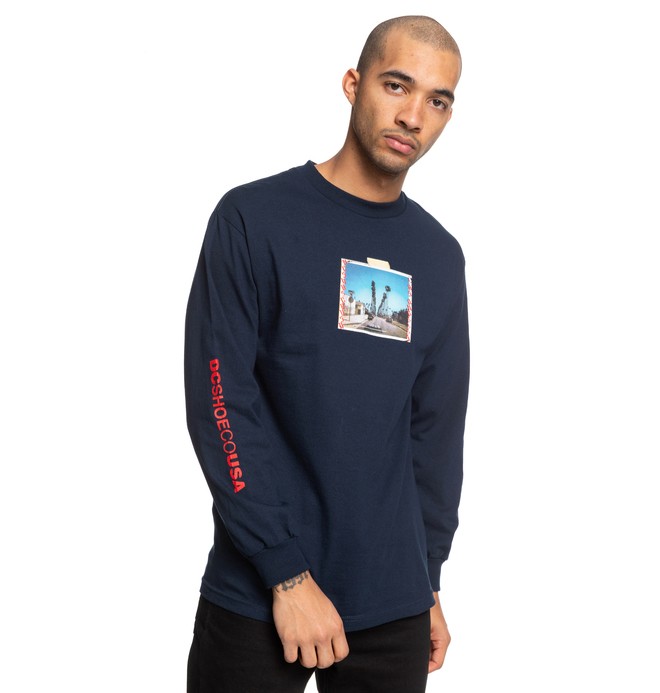 dcshoes, DCLA Long Sleeve Tee, DC NAVY (btl0) 0 DCLA Long Sleeve Tee Blue ADYZT04395 DC Shoes