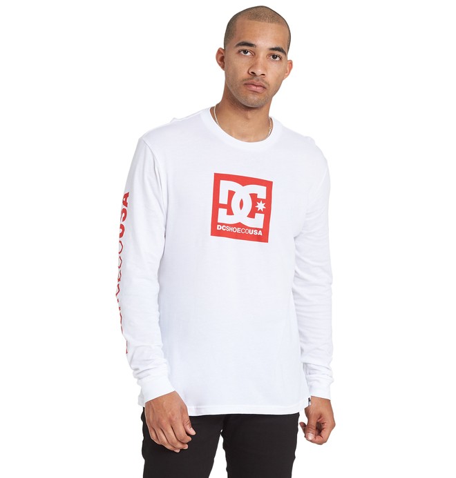 dcshoes, Square Star Long Sleeve Tee, SNOW WHITE (wbb0) 0 Square Star Long Sleeve Tee White ADYZT04539 DC Shoes
