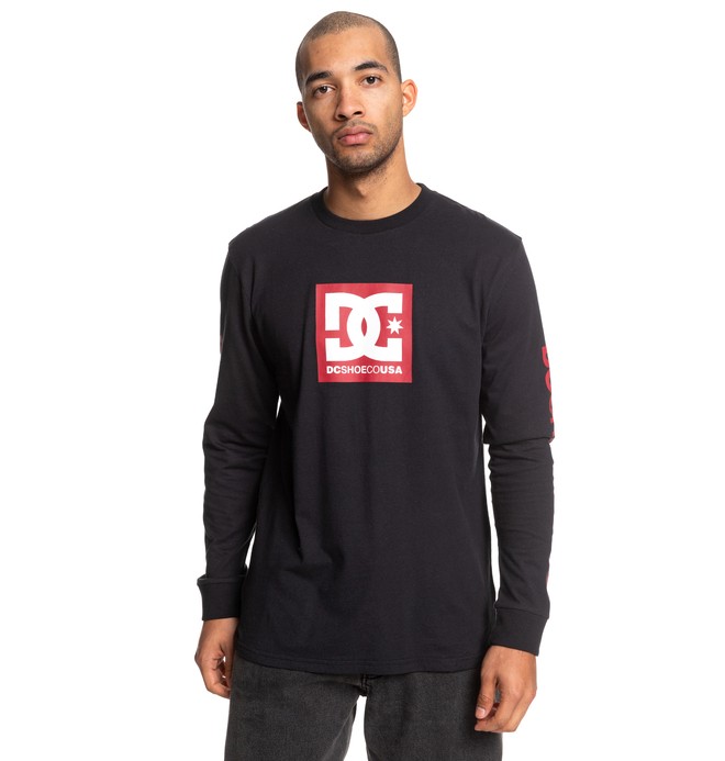 dcshoes, Square Star Long Sleeve Tee, BLACK/CHILI PEPPER (xkrr) 0 Square Star Long Sleeve Tee Multicolor ADYZT04539 DC Shoes