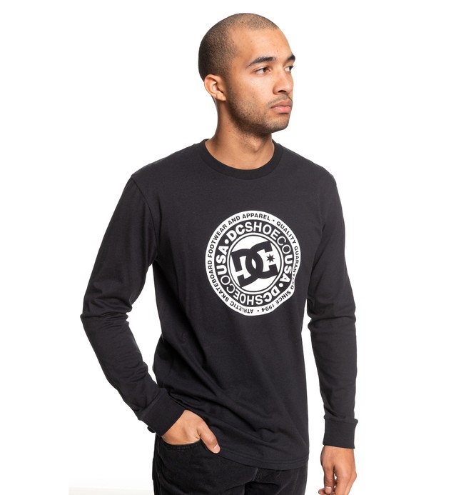 dcshoes, Circle Star Long Sleeve Tee, BLACK/WHITE (xbbw) 0 Circle Star Long Sleeve Tee Blue ADYZT04597 DC Shoes