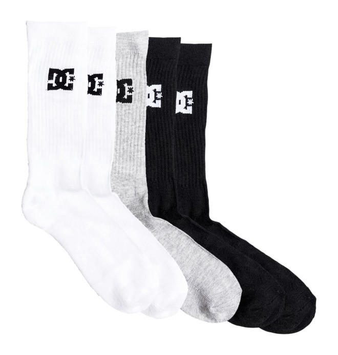 dcshoes, DC 3 Pack - Crew Socken, ASSORTED (kvj8) 0 DC 3 Pack - Crew Socken Schwarz EDBAA03001 DC Shoes