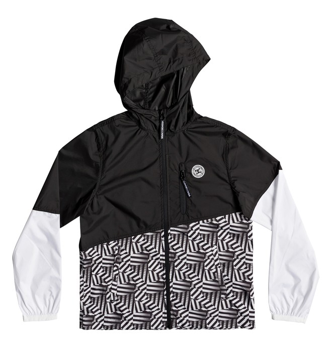 dcshoes, Boy's 8-16 Dazzle Dagup Water-Resistant Hooded Windbreaker, BLACK (kvj0) 0 Boy's 8-16 Dazzle Dagup Water-Resistant Hooded Windbreaker Black EDBJK03042 DC Shoes