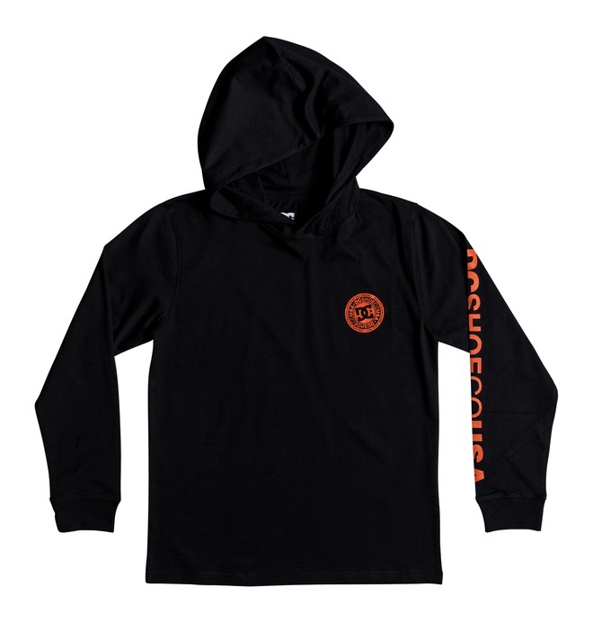 dcshoes, Boy's 8-16 Rellin Long Sleeve Hooded Tee, BLACK (kvj0) 0 Boy's 8-16 Rellin Long Sleeve Hooded Tee Black EDBKT03097 DC Shoes