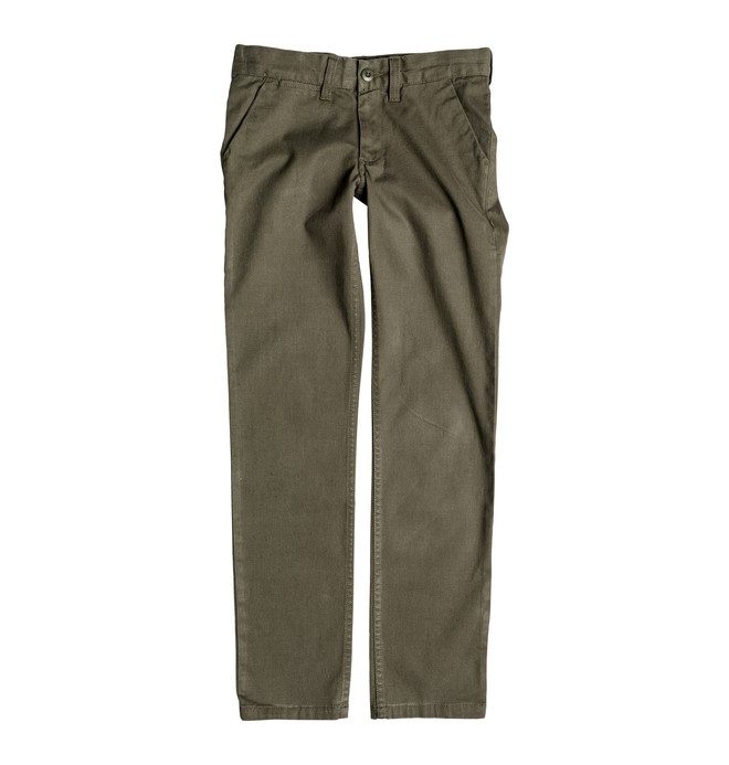 dcshoes, Kid's Worker Slim Chinos, FATIGUE GREEN (cqy0) 0 Kid's Worker Slim Chinos EDBNP03005 DC Shoes