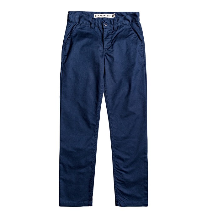 dcshoes, Worker - Pantalón chino de corte recto para Chicos 8-16, BLACK IRIS (btl0) 0 Worker - Pantalón chino de corte recto para Chicos 8-16 Azul EDBNP03022 DC Shoes