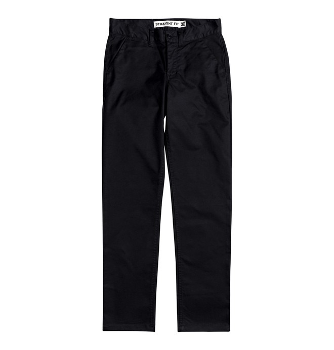 dcshoes, Boy's 8-16 Worker Straight Fit Chinos, BLACK (kvj0) 0 Boy's 8-16 Worker Straight Fit Chinos Black EDBNP03022 DC Shoes