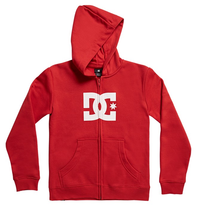 dcshoes, Boy's 8-16 Star Zip-Up Hoodie, RACING RED/SNOW WHITE (xrwr) 0 Boy's 8-16 Star Zip-Up Hoodie EDBSF03088 DC Shoes
