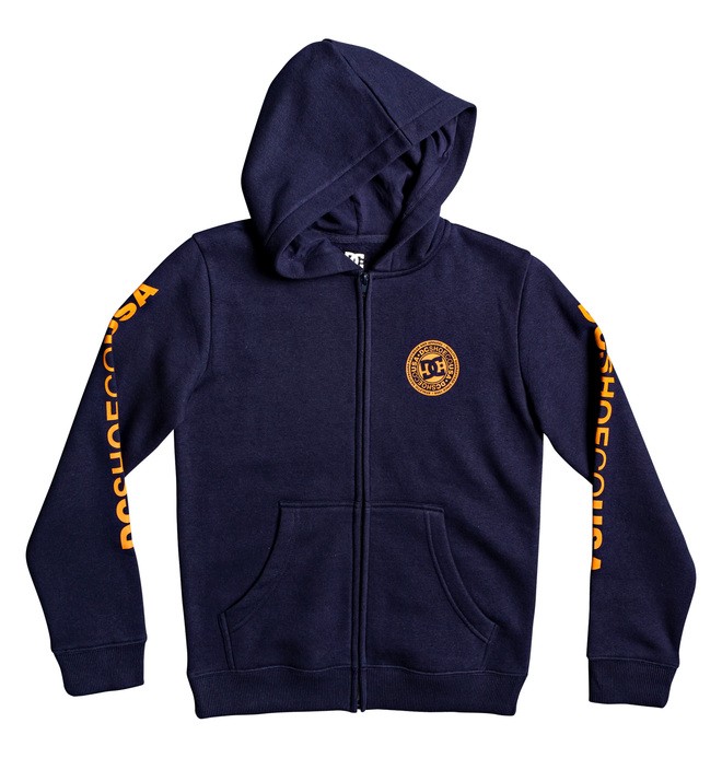dcshoes, Boy's 8-16 Circle Star Zip-Up Hoodie, BLACK IRIS/ORANGE POPSICLE (xbnb) 0 Boy's 8-16 Circle Star Zip-Up Hoodie EDBSF03091 DC Shoes