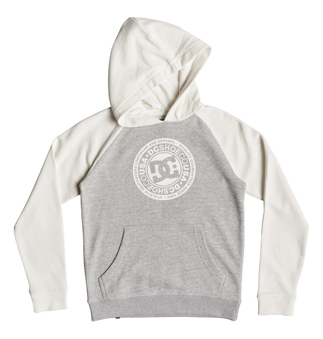 dcshoes, Circle Star - Sudadera con Capucha para Chicos 8-16, SNOW WHITE/ GREY HEATHER (xwws) 0 Circle Star - Sudadera con Capucha para Chicos 8-16 Blanco EDBSF03095 DC Shoes