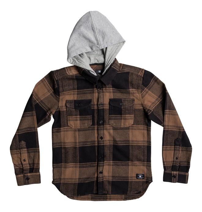 dcshoes, Kid's Runnel Long Sleeve Shirt, RAW UMBER (cmj0) 0 Kid's Runnel Long Sleeve Shirt Brown EDBWT03033 DC Shoes