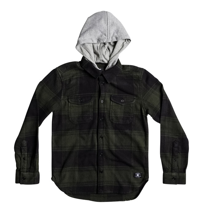 dcshoes, Kid's Runnel Long Sleeve Shirt, DARK OLIVE (csn0) 0 Kid's Runnel Long Sleeve Shirt Brown EDBWT03033 DC Shoes