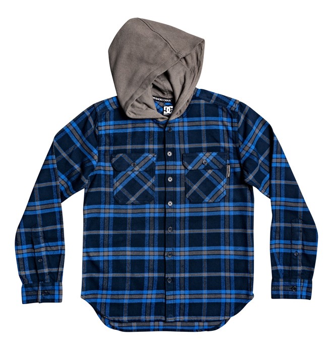 boys hooded flannel shirt