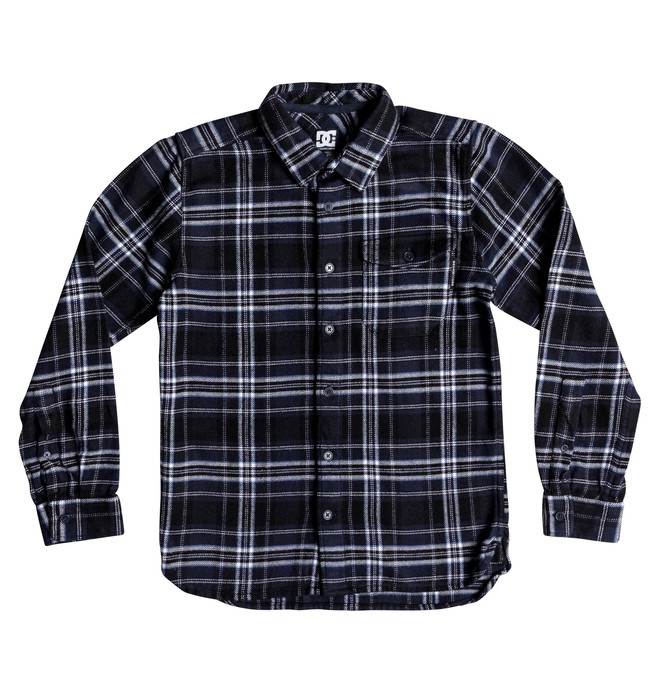 dcshoes, Boy's 8-16 Marsha Long Sleeve Flannel Shirt, BLACK IRIS (btl0) 0 Boy's 8-16 Marsha Long Sleeve Flannel Shirt Blue EDBWT03047 DC Shoes