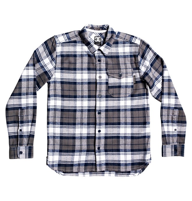 dcshoes, Boy's 8-16 Marsha Long Sleeve Flannel Shirt, WHITE (wbb0) 0 Boy's 8-16 Marsha Long Sleeve Flannel Shirt White EDBWT03047 DC Shoes