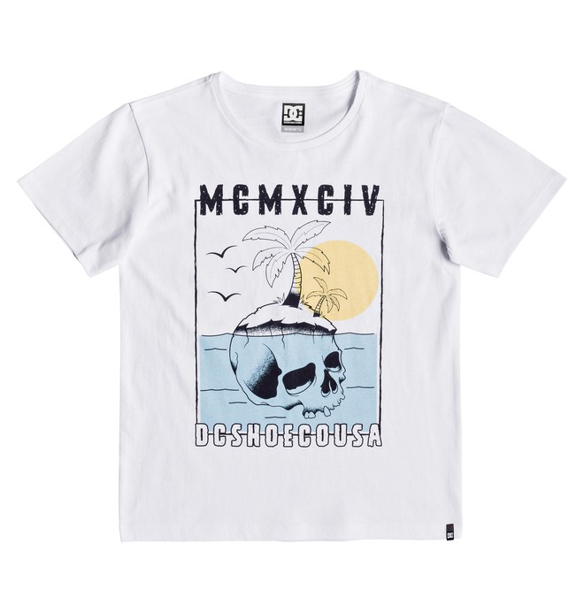 dcshoes, Skulland - Camiseta para Chicos 8-16, SNOW WHITE (wbb0) 0 Skulland - Camiseta para Chicos 8-16 Blanco EDBZT03329 DC Shoes
