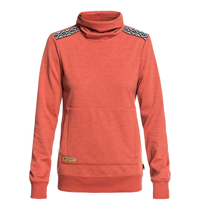 dcshoes, Women's Veneer Technical Roll Neck Sweatshirt, HOT SAUCE (mnw0) 0 Women's Veneer Technical Roll Neck Sweatshirt Pink EDJFT03059 DC Shoes