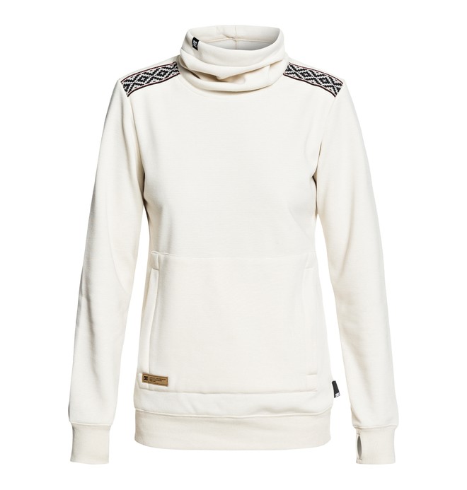 dcshoes, Women's Veneer Technical Roll Neck Sweatshirt, SILVER BIRCH (wej0) 0 Women's Veneer Technical Roll Neck Sweatshirt White EDJFT03059 DC Shoes