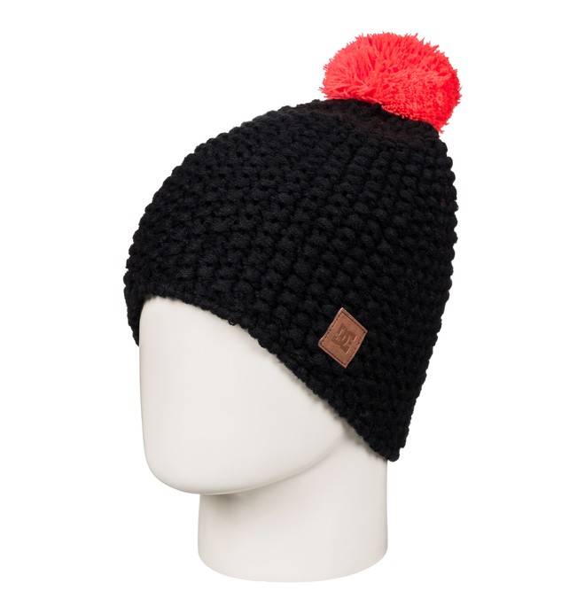 dcshoes, Leaf - Bobble Hat for Women, BLACK (kvj0) 0 Leaf - Bobble Hat for Women Black EDJHA03023 DC Shoes