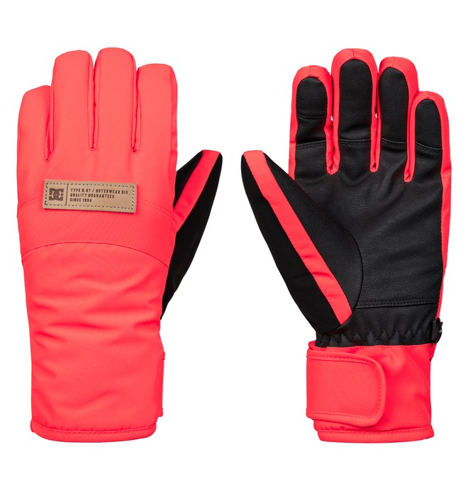 dcshoes, Women's Franchise Snowboard/Ski Gloves, FIERY CORAL (mkz0) 0 Women's Franchise Snowboard/Ski Gloves Pink EDJHN03012 DC Shoes